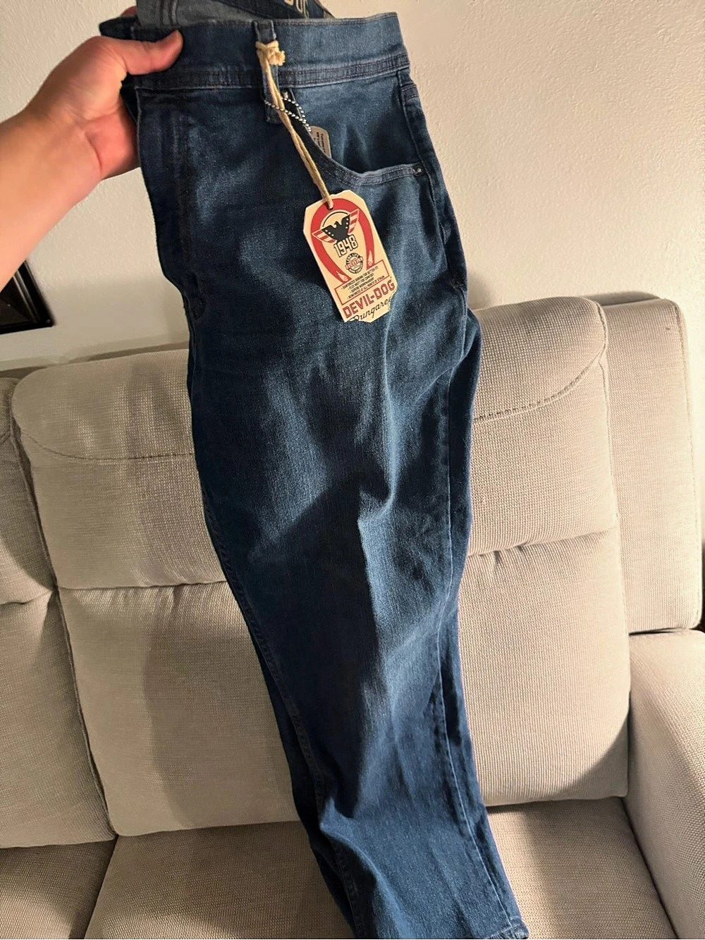 Devil-Dog Dungarees Hawksbill Athletic Jeans Blue Waist 38 Inseam 30